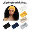 Picture of GILI 6 Pack Wide Headbands for Women Non Slip Soft Elastic Hair Bands Yoga Running Sports Workout Gym Head Wraps, Knotted Cotton Cloth African Turbans Bandana (with 6 Pcs Hair Ties)