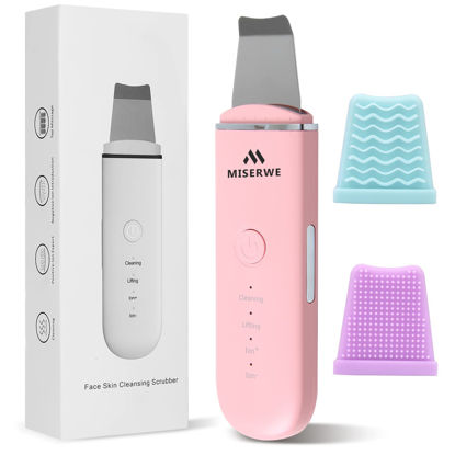 Picture of Skin Scrubber Face Skin Spatula Facial Scrubber Spatula Pore Cleaner with 4 Modes (Pink)