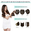 Picture of DOORES Human Hair Extensions Clip in, Jet Black 85g 5pcs 22 Inch Hair Extensions Clip in Remy Hair Extensions Natural Hair Extensions Straight