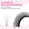 Picture of TDANCE W Eyelash Extensions 4D Premade Fans W Lashes 0.07 C/D Curl Matte Black W Shaped Volume Fans (W-4D-0.07-D-14mm)