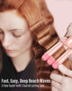 Picture of Waver Curling Iron Curling Wand - BESTOPE PRO 5 in 1 Curling Wand Set with 3 Barrel Hair Crimper for Women, Fast Heating Crimper Wand Curler in All Hair Type - Leather Pink