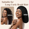 Picture of OLESILK 100% Silk Dreadlock Cap, Silk Bonnet for Long Hair, Braid Bonnet for Sleeping, Extra Large Bonnet for Women&Men, Loc Cap Hair Cover