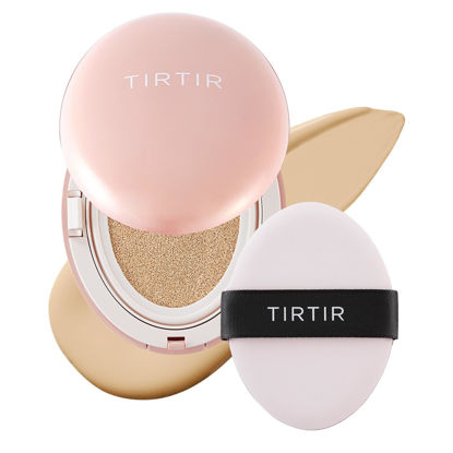 Picture of TIRTIR Mask Fit All Cover Pink Cushion Foundation | High coverage, Velvety Matte Finish, Lightweight, Flawless, Corrects Redness, Korean Cushion (#21W Natural Ivory, Full Size, 0.63 Fl Oz)
