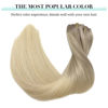 Picture of Human Hair Clip in Extensions, Balayage Ash Blonde to Golden Blonde and Platinum Blonde 24 Inch 120g 7pcs, DOORES Clip in Extensions Human Hair Natural Extensions For Women Clip in Straight Thick Hair