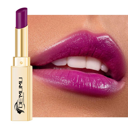 Picture of DE'MUMU Purple Lipstick for Women Hydrating Lipstick Glossy Moisture Lip Gloss Sheer-Medium Coverage Moisturing Tinted Lip Balm for Dry Lips, DM90 Purple
