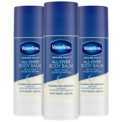 Picture of Vaseline All-Over Body Balm Stick 3-Pack - Non-Greasy Fragrance-Free Moisturizer, Travel-Size Lotion, 1.4 Oz Ea