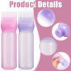 Picture of Pimoys 2 Pack Root Comb Applicator Bottle 6 Ounce Oil Applicator for Hair Dye, Hair Oiling Applicator Brush with Graduated Scale, Pink and Purple