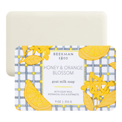 Picture of Beekman 1802 Goat Milk Body Soap Bar, Honey & Orange Blossom - Scented - 9 oz - Nourishes, Moisturizes & Hydrates - 100% Vegetable Soap with Lactic Acid - Good for Sensitive Skin - Cruelty Free