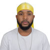 Picture of ForceWave Silky Durag for Men Wave Cap Satin Dorag for Men Women 360 Wave Yellow