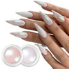 Picture of BORN PRETTY White Pearl Chrome Nail Powder and Chameleon Aurora Nail Powder Pigment Mermaid Pigment Pearl Glitter Dust Kit,Nail Art Decoration 2Boxes
