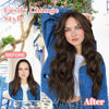 Picture of ALXNAN Clip in Hair Extensions for Women,Chocolate Brown with Dark Brown Long Wavy Hair Extensions Clip Ins 4PCS 24 Inch Synthetic Soft and Natural Thick Hair Pieces for Women