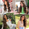 Picture of ALXNAN Clip in Hair Extensions for Women,Chocolate Brown with Dark Brown Long Wavy Hair Extensions Clip Ins 4PCS 24 Inch Synthetic Soft and Natural Thick Hair Pieces for Women