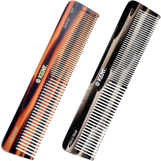 Picture of Kent 16T Fine Tooth Comb and Wide Tooth Comb for Hair, Kent Beard Comb and Mustache Comb for Hair Styling, Travel Comb Grooming for Men and Women