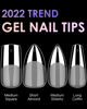 Picture of Soft Gel Nail Tips Long Coffin, 120PCS Pre Buff Full Cover Shaped Nail Extenison Tips Half Matte Gel X Nail Tips BORNBYME