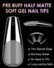 Picture of Soft Gel Nail Tips Long Coffin, 120PCS Pre Buff Full Cover Shaped Nail Extenison Tips Half Matte Gel X Nail Tips BORNBYME