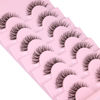 Picture of JIMIRE Lashes Natural Look Clear Band Demi-Wispies Short False Eyelashes Fluffy 3D Cat Eye 13MM Strip Lashes 7 Pairs Pack