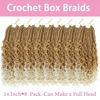 Picture of 8 Packs Crochet Box Braids- 14 Inch Goddess Box Braids Crochet Hair Bohomian Crochet Braids Hair Synthetic Braiding Hair Extensions Crochet Hair for Black Women (14(8Packs), 27/613)