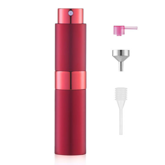 Picture of Lisapack 8ML Atomizer Perfume Spray Bottle for Travel, Empty Refillable Cologne Dispenser, Portable Sprayer (Wine Red)