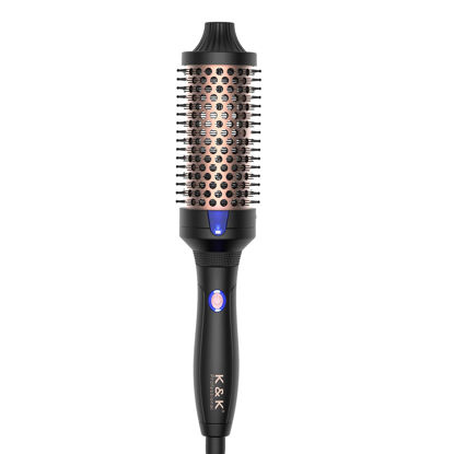 Picture of K&K 1.77 Inch Heated Curling Brush with Ceramic Tourmaline Ionic Technology for Volumizing and Loose Curls (Black)