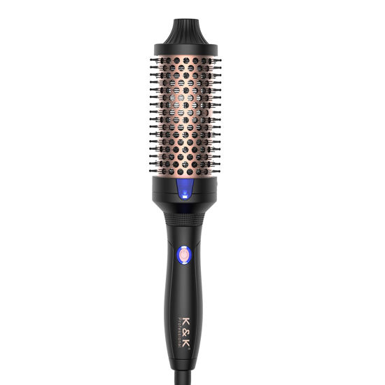 Picture of K&K 1.77 Inch Heated Curling Brush with Ceramic Tourmaline Ionic Technology for Volumizing and Loose Curls (Black)