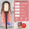 Picture of BUPPLER Cosplay Long Ombre Pink Wig 26 Inch Middle Part Synthetic Wig Realistic Gifts Party Wigs for Women Daily Use Colorful Wigs (Ombre Pink)