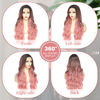 Picture of BUPPLER Cosplay Long Ombre Pink Wig 26 Inch Middle Part Synthetic Wig Realistic Gifts Party Wigs for Women Daily Use Colorful Wigs (Ombre Pink)