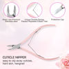 Picture of Makartt Cuticle Trimmer with Cuticle Pusher, 3 PCS Pink Nail Cuticle Nipper Professional Pedicure Manicure Tools with Stainless Steel Dual End Pusher, Nail Scraper