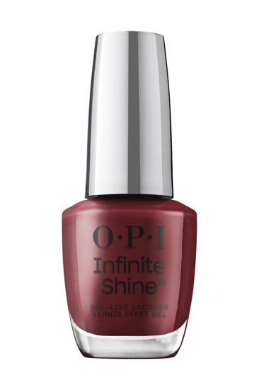 Picture of OPI Infinite Shine Raisin the Bar | Opaque Dark Red Crème Long Wear Gel Like Nail Polish | Vegan, Long Lasting, Streak Free