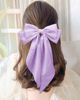 Picture of 2Pcs Silky Satin Hair Accessories: Long Tail Purple Ribbon Clips and Coquette Bows for Women