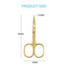 Picture of LIVINGO Professional Nail Cutter Scissors, Multi-purpose Sharp Curved Blade Stainless Steel Manicure Cuticle Pedicure Fingernail & Toenail Grooming Tool with Case, Eyebrows/Eyelash Use, 3.5" Gold