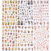 Picture of 6Sheets Fall Nail Art Stickers Gold Yellow Maple Leaf 3D Self-Adhesive Nail Decals Cute Squirrel Elk Designs Autumn Nail Decorations Thanksgiving Nail Supplies for Women Girls DIY Nail Accessories