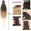Picture of Leeven Black Pre stretched Braiding 36 Inch 8 Packs Perm Yaki Hair Lot Hot Water Setting Synthetic Fiber Crochet Braids Crochet Hair Professional Braiding Hair Extension Passion Twist Braids(1B#)