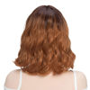 Picture of Rose bud Wavy Bob Wig Natural Wig Synthetic Hair Shoulder Length Short Curly Middle Part Lace Front Wigs for Women Ombre Orange