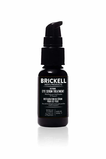Picture of Brickell Men's Dark Circle Under Eye Treatment Serum For Men, Natural and Organic Eye Gel to Firm Men's Wrinkles, Reduce Dark Bags Under Eyes, and Promote Youthful Skin, 0.65 Ounce, Unscented