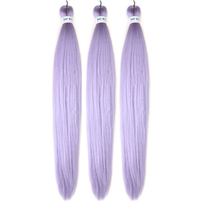 Picture of Leticia Pre stretched Braiding Hair 30Inch Long Purple Kanekalon Braiding Hair Pre stretched Braid Hair