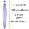 Picture of Leticia Pre stretched Braiding Hair 30Inch Long Purple Kanekalon Braiding Hair Pre stretched Braid Hair
