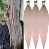 Picture of Leticia Ombre Ash Grey Pink Braiding Hair Pre stretched Human Hair Kanekalon Braiding Hair
