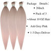 Picture of Leticia Ombre Ash Grey Pink Braiding Hair Pre stretched Human Hair Kanekalon Braiding Hair