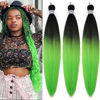 Picture of Black to Neon Green Braiding Hair Pre Stretched Braiding Hair Extensions