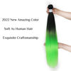 Picture of Black to Neon Green Braiding Hair Pre Stretched Braiding Hair Extensions