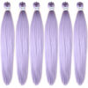 Picture of Leticia Light Purple Braiding Hair Pre Stretched Kanekalon Prestretched Braiding Hair Extensions Pack of 6