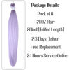 Picture of Leticia Light Purple Braiding Hair Pre Stretched Kanekalon Prestretched Braiding Hair Extensions Pack of 6