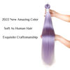 Picture of Leticia Light Purple Braiding Hair Pre Stretched Kanekalon Prestretched Braiding Hair Extensions Pack of 6