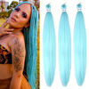 Picture of Leticia Pastel Mint Braiding Hair Pre Stretched Kanekalon Prestretched Braiding Hair