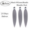Picture of Gray Braiding Hair Pre stretched Prefeathered Braiding Hair Extension