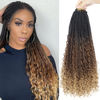 Picture of Goddess Box Braids Crochet Hair With Curly Ends 18 Inch Bohomian Box Braids Crochet Braids 8 Packs 3X Crochet Braids Synthetic Braiding Hair Extension for Black Women (18 Inch (Pack of 8), M1B 30 27)