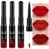 Picture of evpct 3Pcs Deep Dark Red Lip Stain Paint Matte Lip Liner and Lipstick Set Long Lasting Smudge Proof labiales mate larga duracion listip 24 hours a prueba de agua mate 24 horas originales