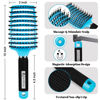 Picture of Boar Bristle Hair Brush 2 Pack, HIPPIH Wet & Dry No Pull Curved Vented Hair Brush, Styling Voremy Magical Brush Detangler for Kids & Men, Hairbrush for Women Can Adds Shine & Smooth Curly Thick Hair
