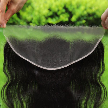 Picture of BEEOS 13x6 SKINLIKE Real HD Lace Frontal Only, Body Wave 0.10mm Ultra Thin HD Lace Frontal Clean Pre Plucked Natural Hairline Bleached Knots Human Hair Invisible HD Lace Frontal 18 Inch