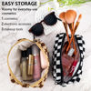 Picture of ZLFSRQ 2Pcs Checkered Makeup Bag for Women Medium Travel Cosmetic Bag Makeup Pouch for Purse Zipper Toiletry Bag Organizer Cute Y2K Aesthetic Trendy Adults Makeup Brushes Storage Case(Black/Brown)